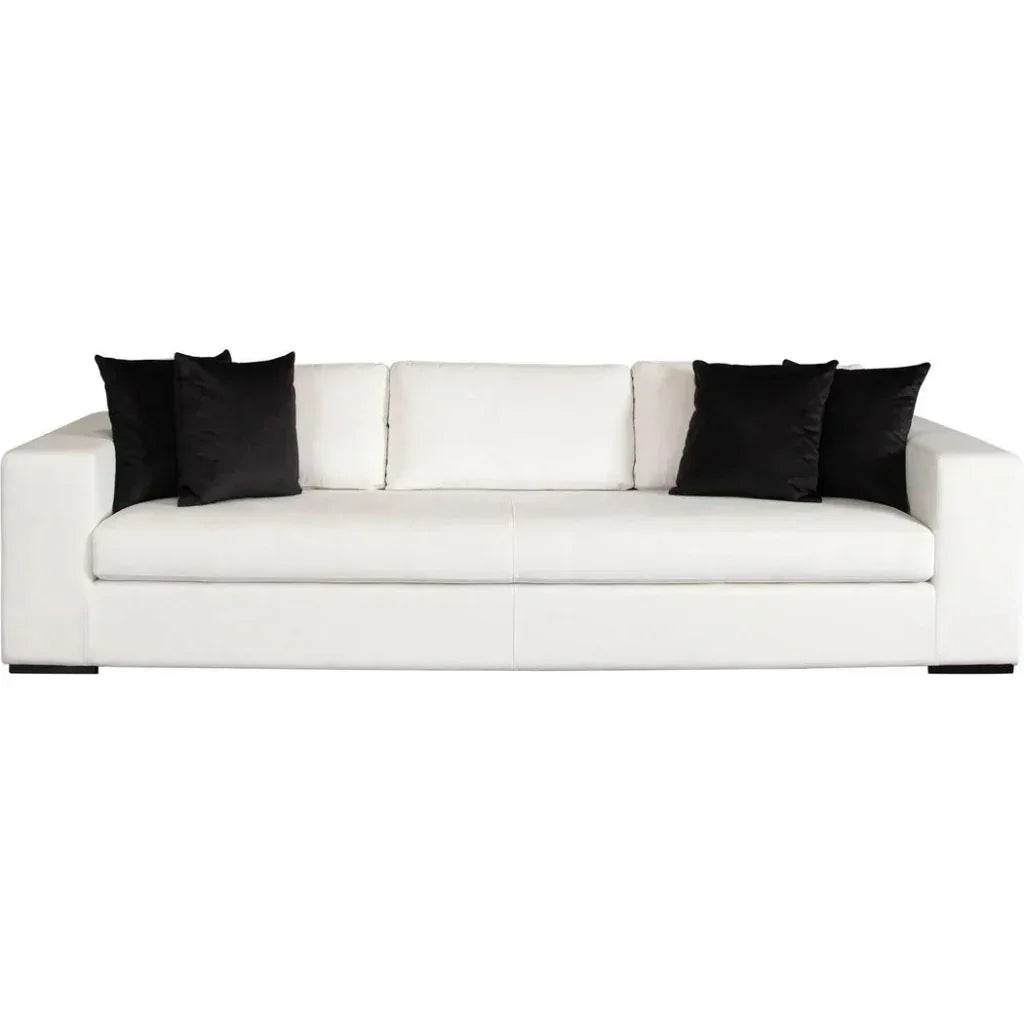 Muse Mist White Performance Sofa 4 Black Accent Pillows - LOOMLAN - Diamond Sofa - Sofas & Loveseats