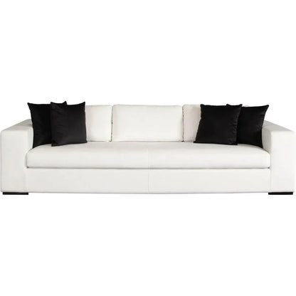 Muse Mist White Performance Sofa 4 Black Accent Pillows - LOOMLAN - Diamond Sofa - Sofas & Loveseats