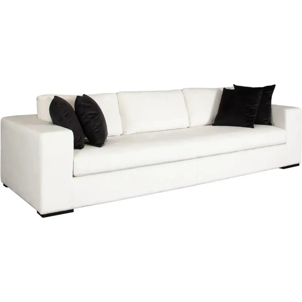 Muse Mist White Performance Sofa 4 Black Accent Pillows - LOOMLAN - Diamond Sofa - Sofas & Loveseats