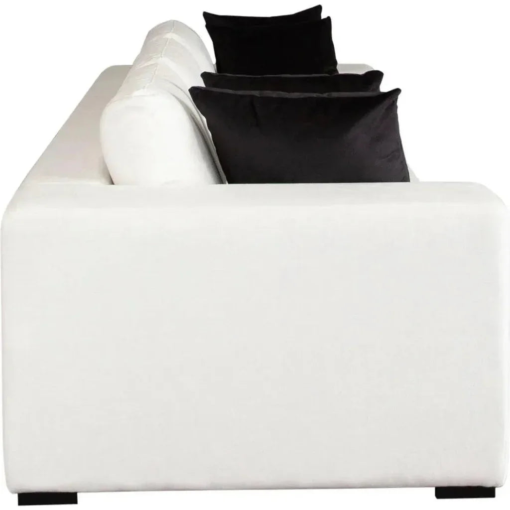 Muse Mist White Performance Sofa 4 Black Accent Pillows - LOOMLAN - Diamond Sofa - Sofas & Loveseats