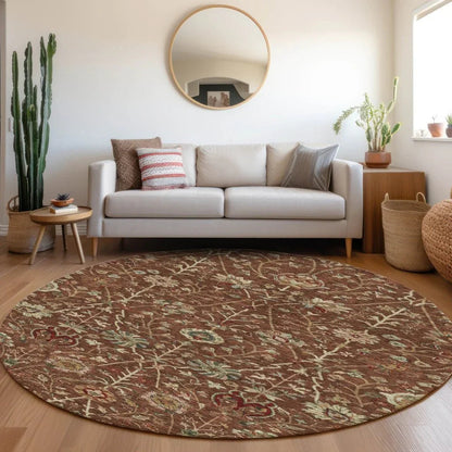 Muse Orange Washable Indoor-Outdoor Rug-Outdoor Rugs-LOOMLAN Rugs-LOOMLAN