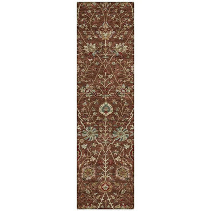 Muse Orange Washable Indoor-Outdoor Rug-Outdoor Rugs-LOOMLAN Rugs-2'3" x 7'6"-LOOMLAN