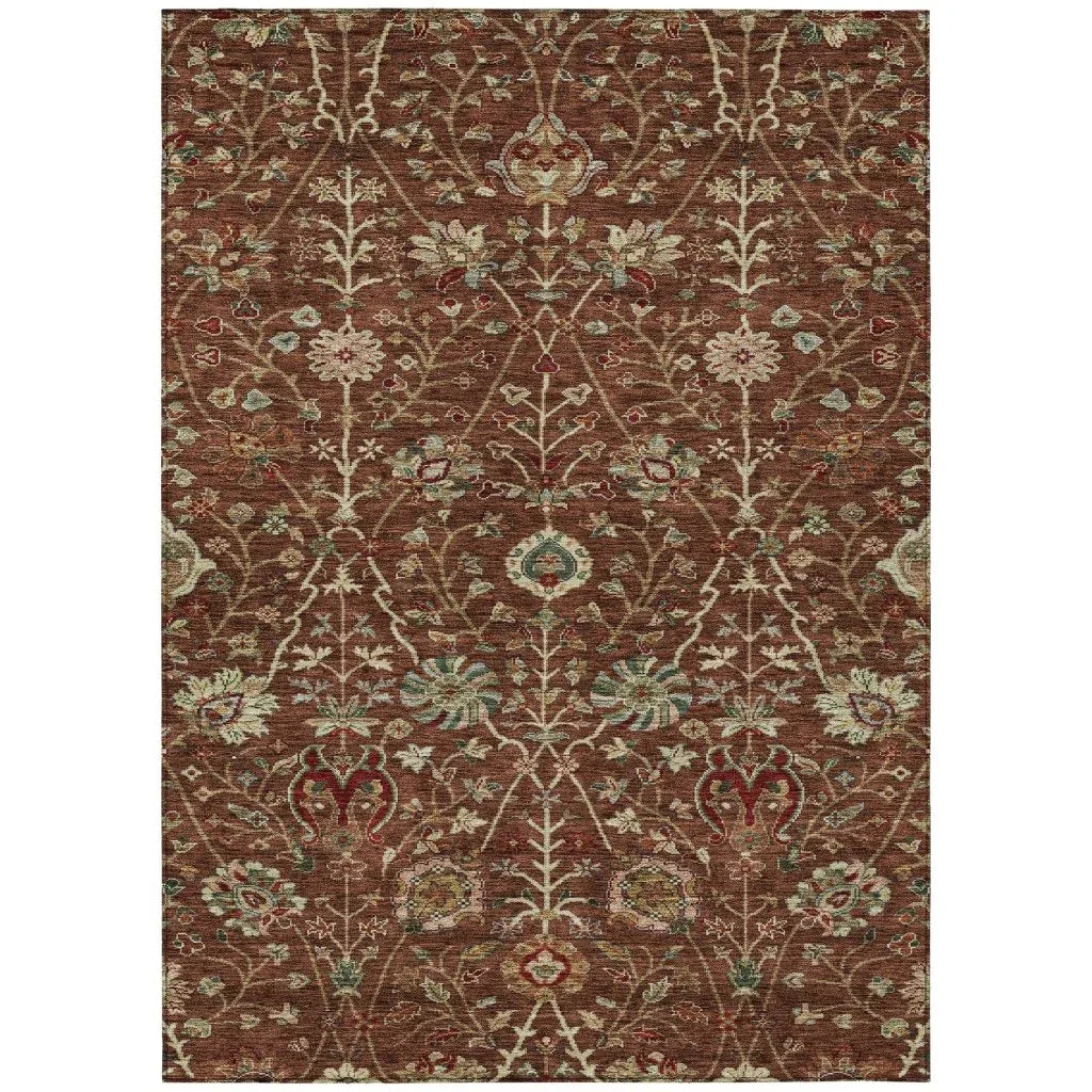 Muse Orange Washable Indoor-Outdoor Rug-Outdoor Rugs-LOOMLAN Rugs-2'6" x 3'10"-LOOMLAN