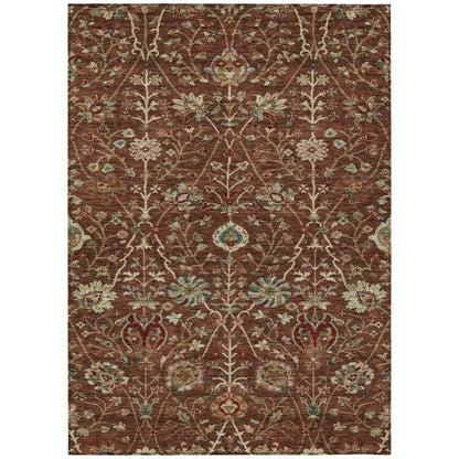 Muse Orange Washable Indoor-Outdoor Rug-Outdoor Rugs-LOOMLAN Rugs-2'6" x 3'10"-LOOMLAN