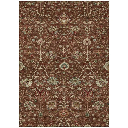 Muse Orange Washable Indoor-Outdoor Rug-Outdoor Rugs-LOOMLAN Rugs-2'6" x 3'10"-LOOMLAN