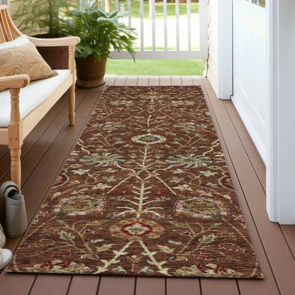 Muse Orange Washable Indoor-Outdoor Rug-Outdoor Rugs-LOOMLAN Rugs-LOOMLAN