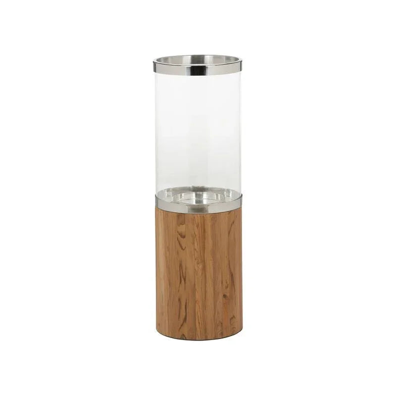 Muskoka Teak And Glass Elegance Patio Candleholder - LOOMLAN - Wildwood - Candle Holders