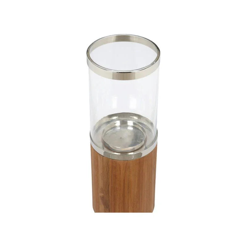 Muskoka Teak And Glass Elegance Patio Candleholder - LOOMLAN - Wildwood - Candle Holders