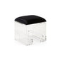 Mykonos Acrylic Base Black Stool - LOOMLAN - Wildwood - Poufs and Stools