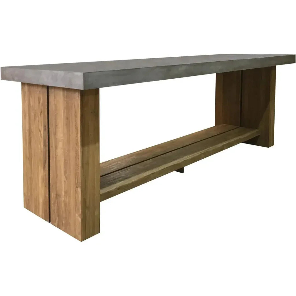 Mykonos Concrete Slate Grey Outdoor Bar Table-Outdoor Dining Tables-Seasonal Living-LOOMLAN