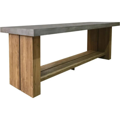 Mykonos Concrete Slate Grey Outdoor Bar Table-Outdoor Dining Tables-Seasonal Living-LOOMLAN