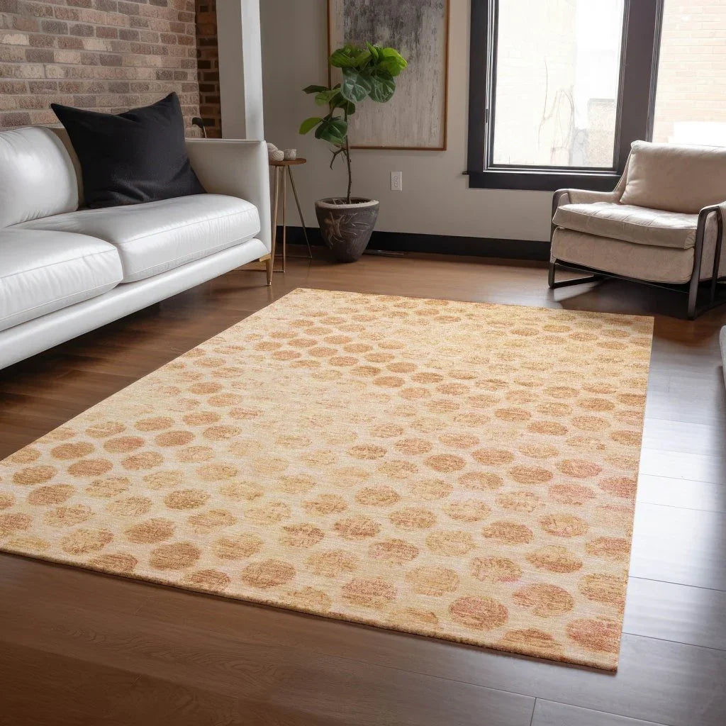 Myrianna Orange Washable Indoor - Outdoor Rug - LOOMLAN - LOOMLAN Rugs - Outdoor Rugs