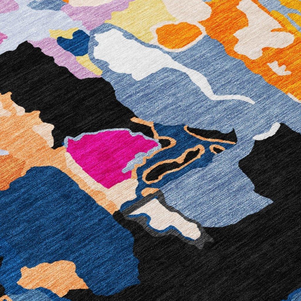 Mysa Black Washable Indoor-Outdoor Rug-Outdoor Rugs-LOOMLAN Rugs-LOOMLAN