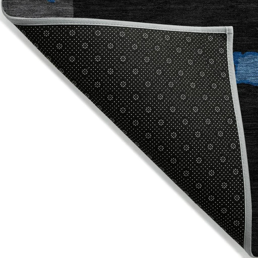 Mysa Black Washable Indoor-Outdoor Rug-Outdoor Rugs-LOOMLAN Rugs-LOOMLAN