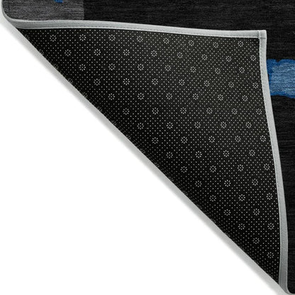 Mysa Black Washable Indoor-Outdoor Rug-Outdoor Rugs-LOOMLAN Rugs-LOOMLAN