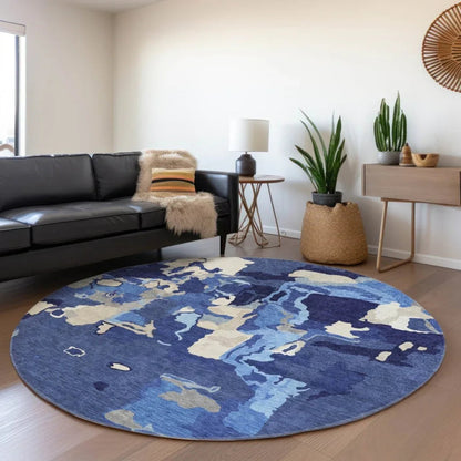 Mysa Blue Washable Indoor-Outdoor Rug-Outdoor Rugs-LOOMLAN Rugs-LOOMLAN