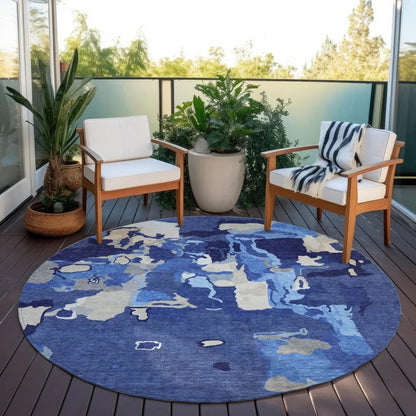 Mysa Blue Washable Indoor-Outdoor Rug-Outdoor Rugs-LOOMLAN Rugs-LOOMLAN