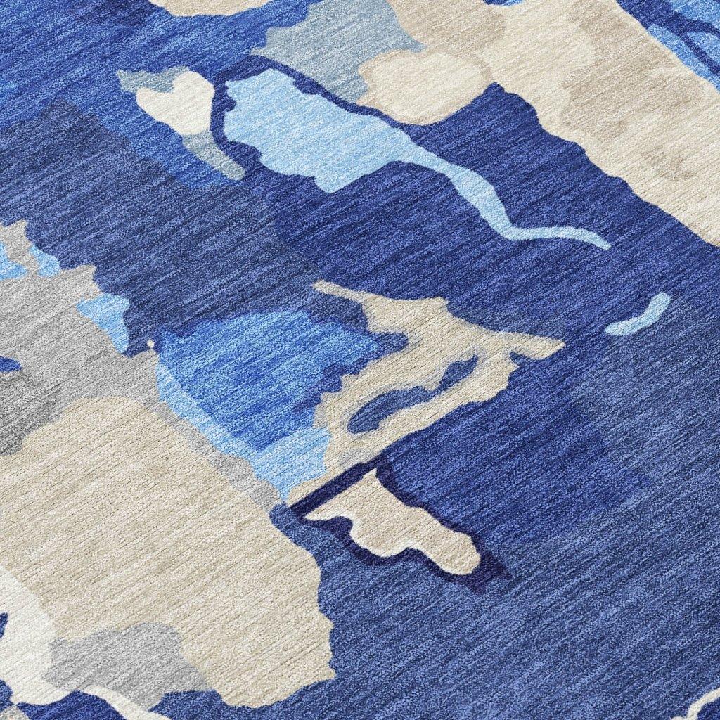 Mysa Blue Washable Indoor-Outdoor Rug-Outdoor Rugs-LOOMLAN Rugs-LOOMLAN