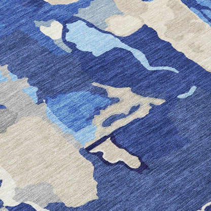 Mysa Blue Washable Indoor-Outdoor Rug-Outdoor Rugs-LOOMLAN Rugs-LOOMLAN