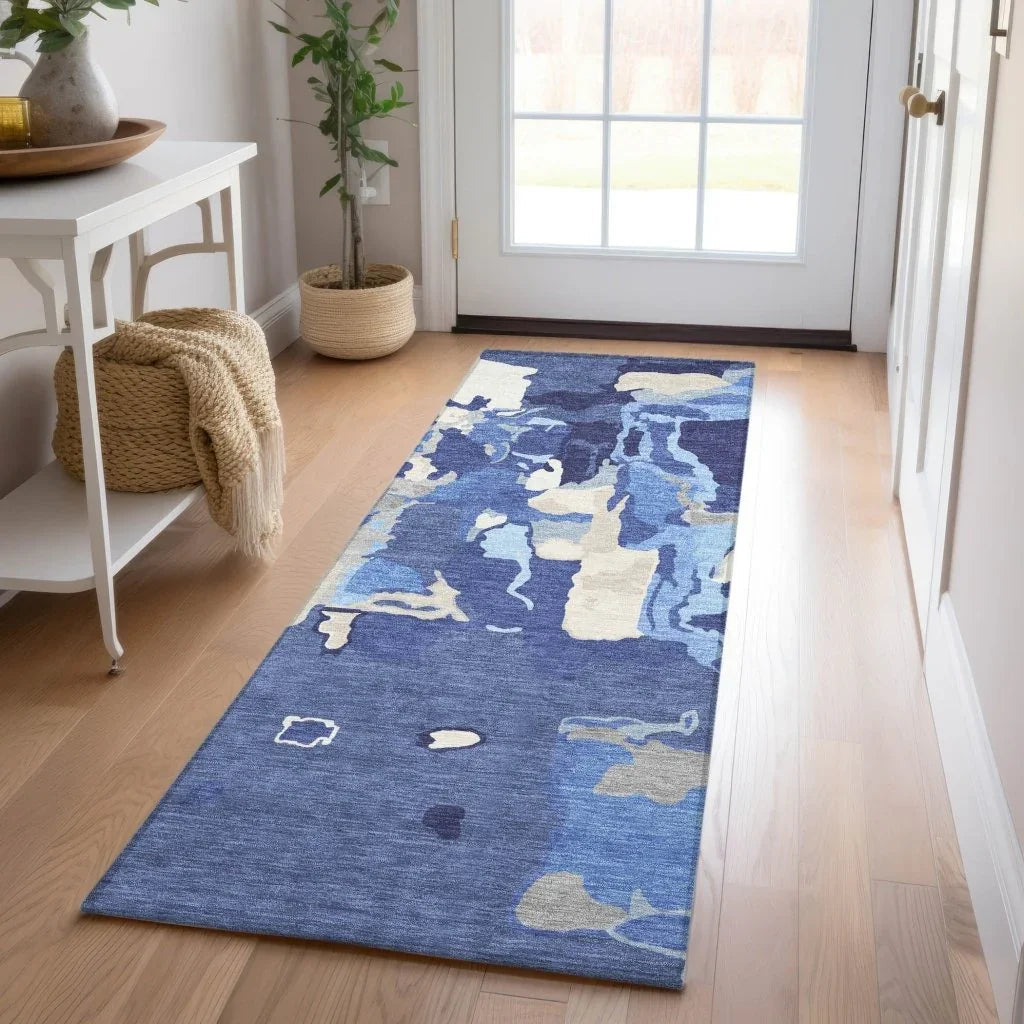 Mysa Blue Washable Indoor-Outdoor Rug-Outdoor Rugs-LOOMLAN Rugs-LOOMLAN