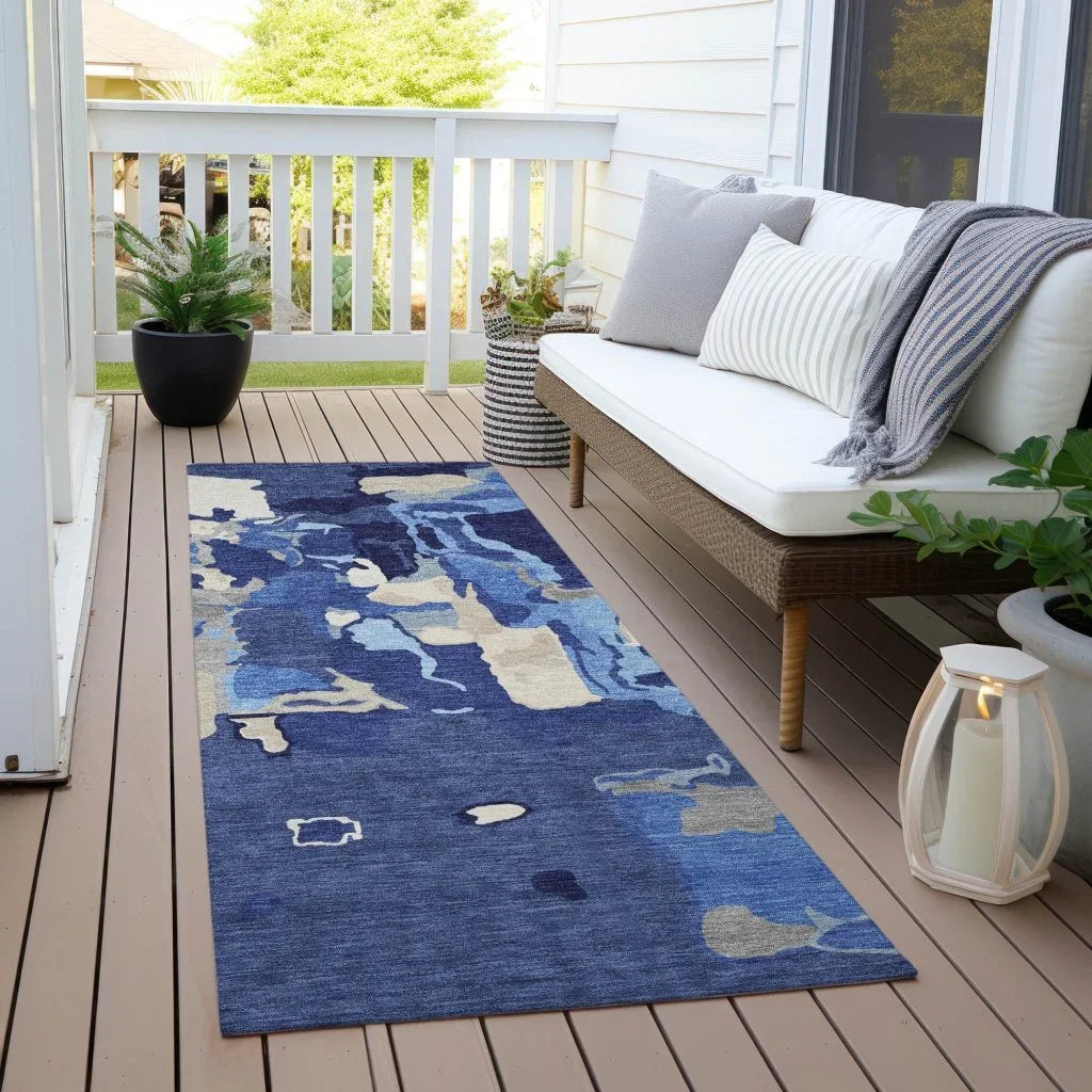 Mysa Blue Washable Indoor-Outdoor Rug-Outdoor Rugs-LOOMLAN Rugs-LOOMLAN