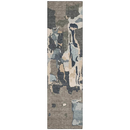 Mysa Brown Washable Indoor-Outdoor Rug-Outdoor Rugs-LOOMLAN Rugs-2'3" x 7'6"-LOOMLAN