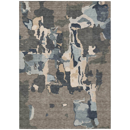 Mysa Brown Washable Indoor-Outdoor Rug-Outdoor Rugs-LOOMLAN Rugs-2'6" x 3'10"-LOOMLAN