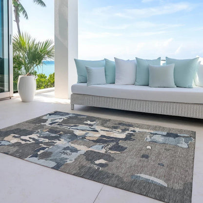 Mysa Brown Washable Indoor-Outdoor Rug-Outdoor Rugs-LOOMLAN Rugs-LOOMLAN
