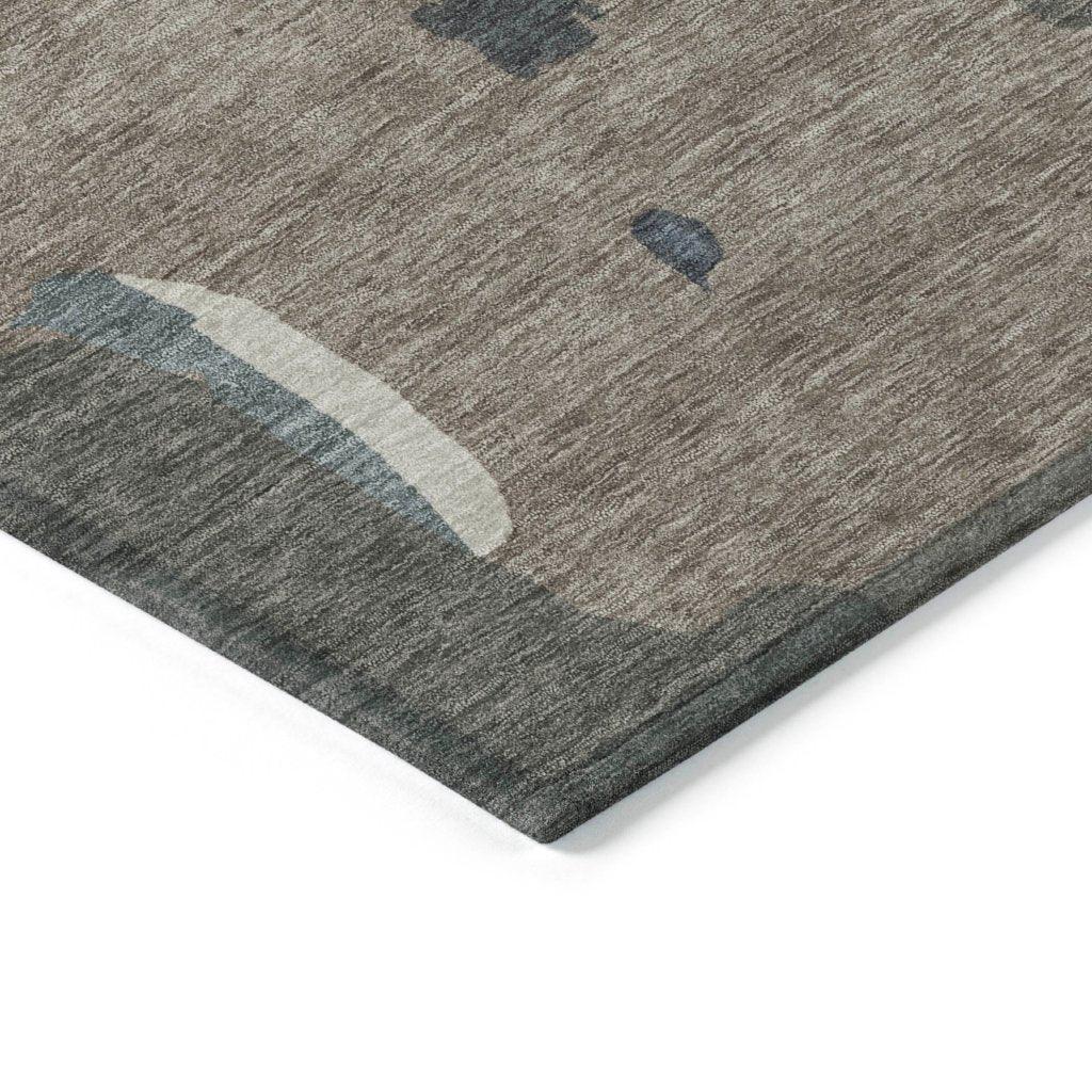 Mysa Brown Washable Indoor-Outdoor Rug-Outdoor Rugs-LOOMLAN Rugs-LOOMLAN