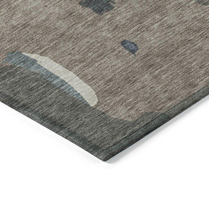 Mysa Brown Washable Indoor-Outdoor Rug-Outdoor Rugs-LOOMLAN Rugs-LOOMLAN