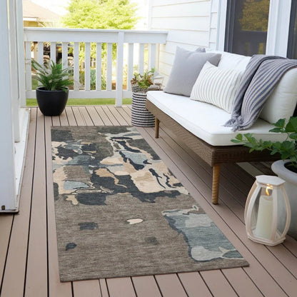 Mysa Brown Washable Indoor-Outdoor Rug-Outdoor Rugs-LOOMLAN Rugs-LOOMLAN