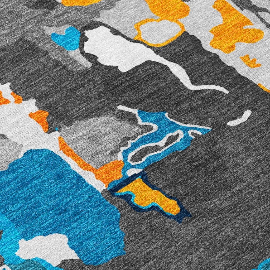 Mysa Charcoal Washable Indoor-Outdoor Rug-Outdoor Rugs-LOOMLAN Rugs-LOOMLAN