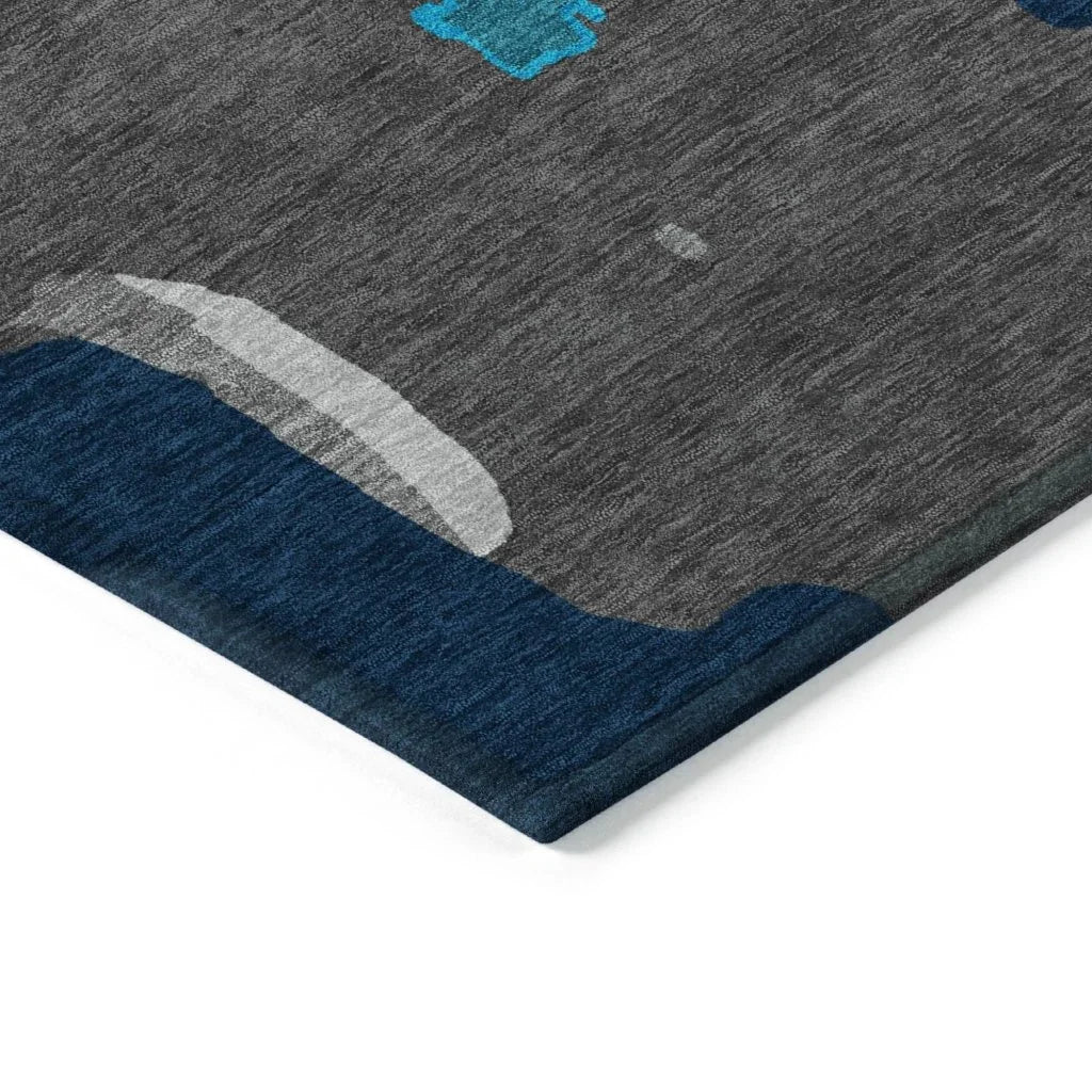 Mysa Charcoal Washable Indoor-Outdoor Rug-Outdoor Rugs-LOOMLAN Rugs-LOOMLAN