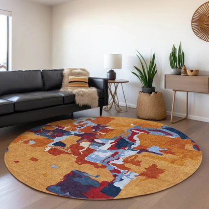 Mysa Copper Washable Indoor-Outdoor Rug-Outdoor Rugs-LOOMLAN Rugs-LOOMLAN