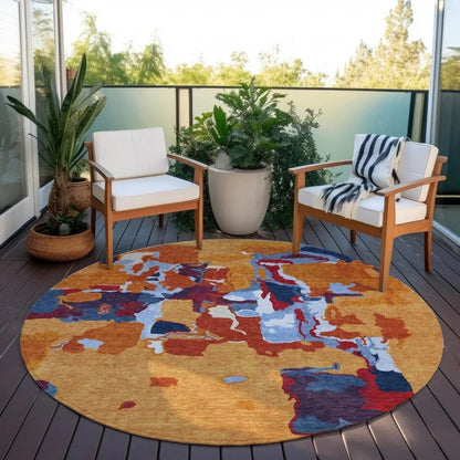 Mysa Copper Washable Indoor-Outdoor Rug-Outdoor Rugs-LOOMLAN Rugs-LOOMLAN