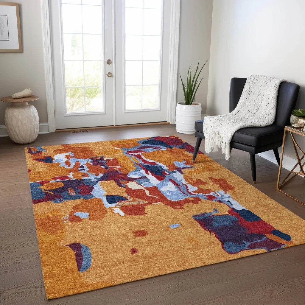 Mysa Copper Washable Indoor-Outdoor Rug-Outdoor Rugs-LOOMLAN Rugs-LOOMLAN