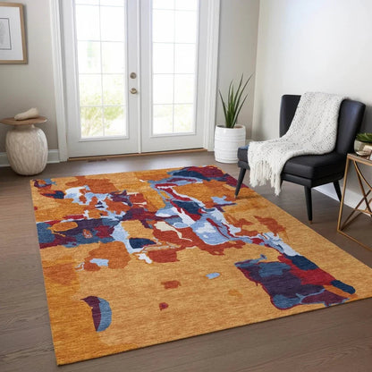 Mysa Copper Washable Indoor-Outdoor Rug-Outdoor Rugs-LOOMLAN Rugs-LOOMLAN
