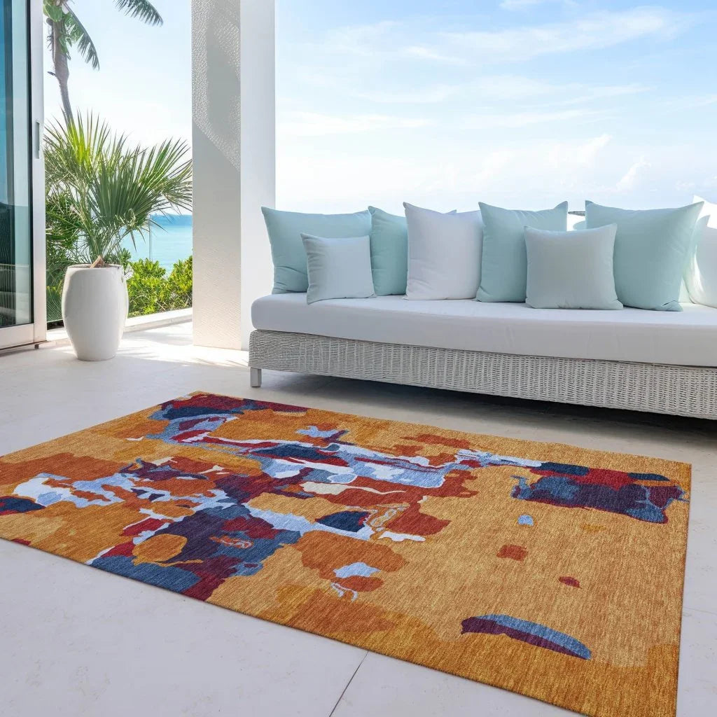 Mysa Copper Washable Indoor-Outdoor Rug-Outdoor Rugs-LOOMLAN Rugs-LOOMLAN