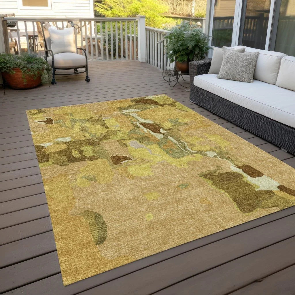 Mysa Gold Washable Indoor-Outdoor Rug-Outdoor Rugs-LOOMLAN Rugs-LOOMLAN