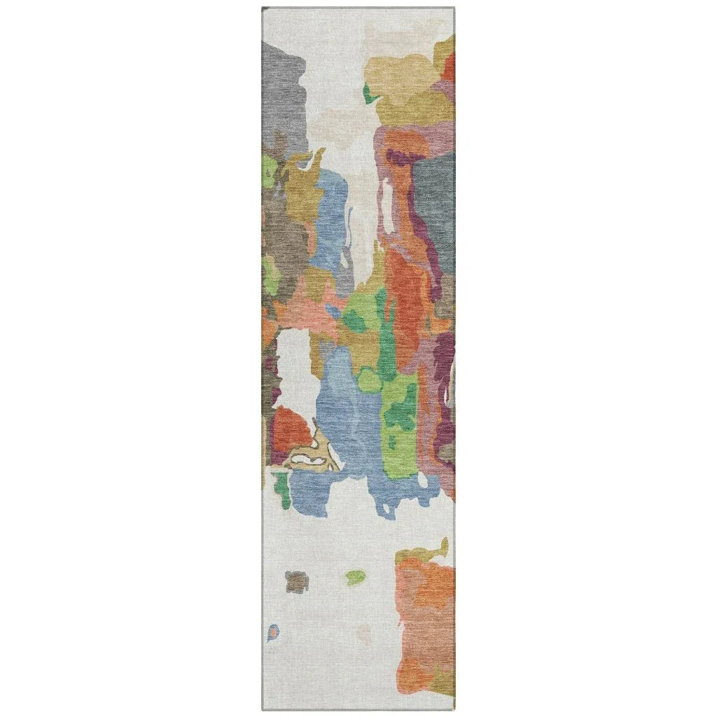 Mysa Ivory Washable Indoor-Outdoor Rug-Outdoor Rugs-LOOMLAN Rugs-2'3" x 7'6"-LOOMLAN