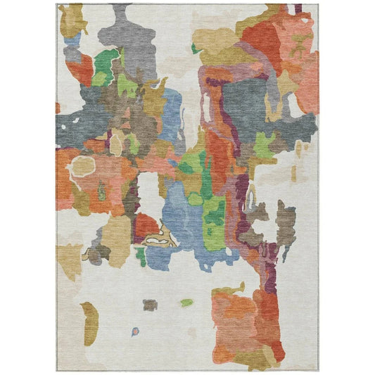 Mysa Ivory Washable Indoor-Outdoor Rug-Outdoor Rugs-LOOMLAN Rugs-2'6" x 3'10"-LOOMLAN