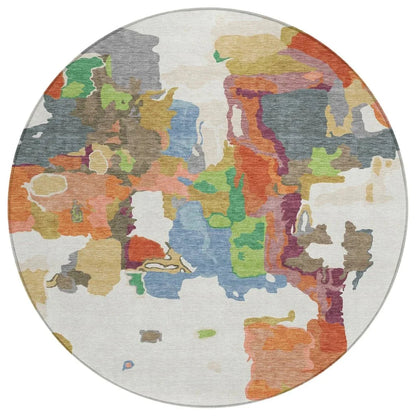 Mysa Ivory Washable Indoor-Outdoor Rug-Outdoor Rugs-LOOMLAN Rugs-8' x 8'-LOOMLAN