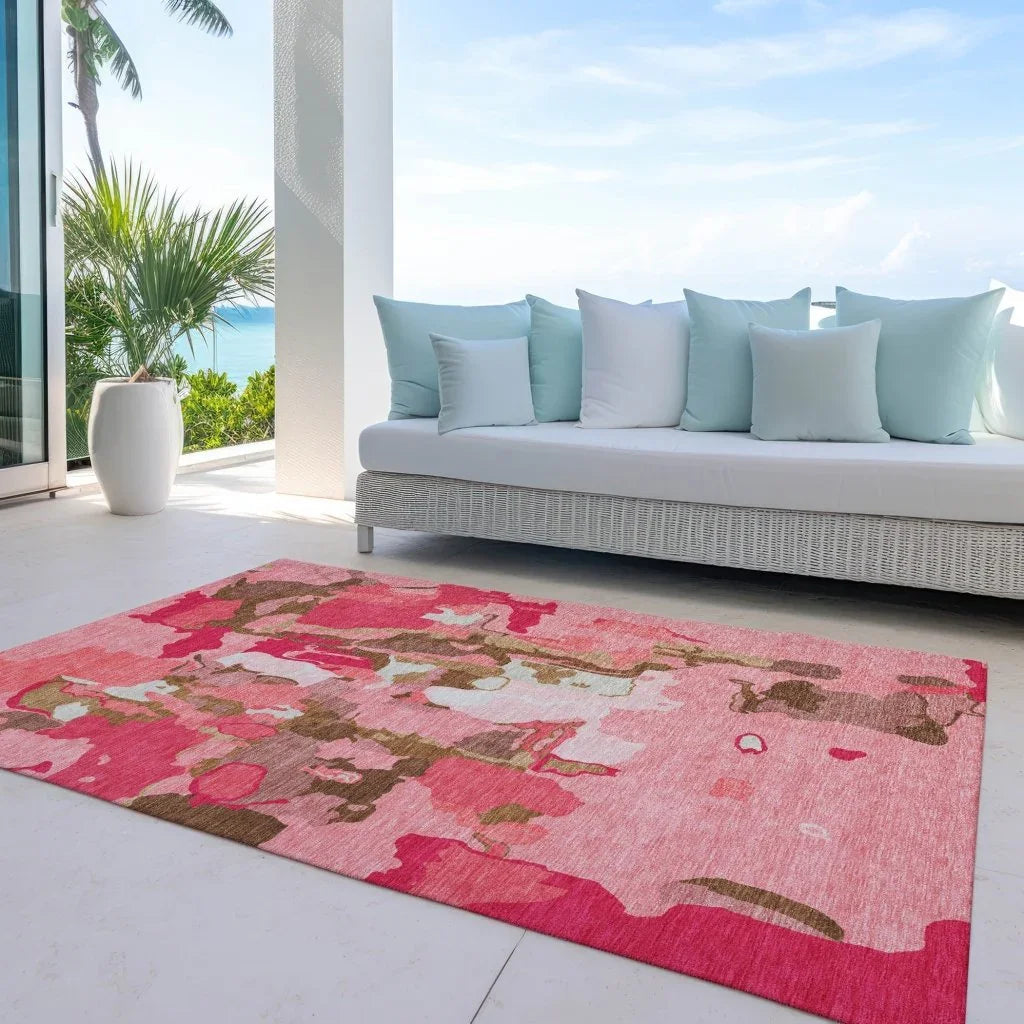 Mysa Orange Washable Indoor-Outdoor Rug-Outdoor Rugs-LOOMLAN Rugs-LOOMLAN