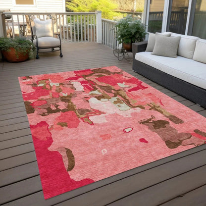 Mysa Orange Washable Indoor-Outdoor Rug-Outdoor Rugs-LOOMLAN Rugs-LOOMLAN