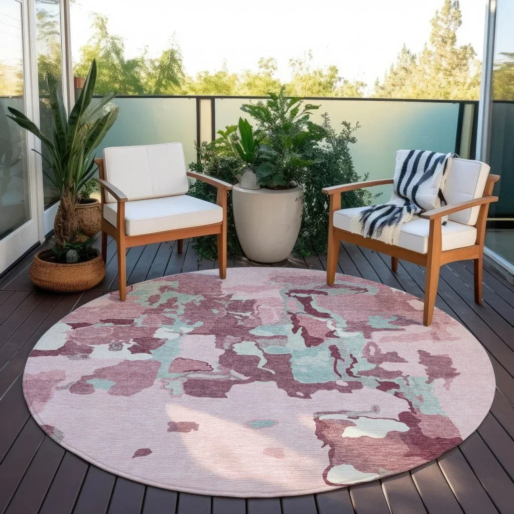 Mysa Pink Washable Indoor-Outdoor Rug-Outdoor Rugs-LOOMLAN Rugs-LOOMLAN