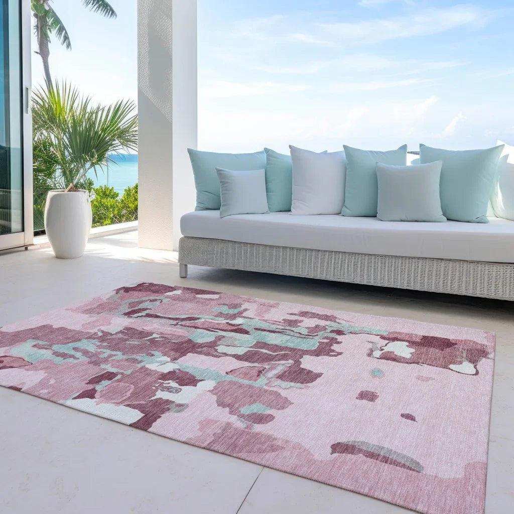 Mysa Pink Washable Indoor-Outdoor Rug-Outdoor Rugs-LOOMLAN Rugs-LOOMLAN