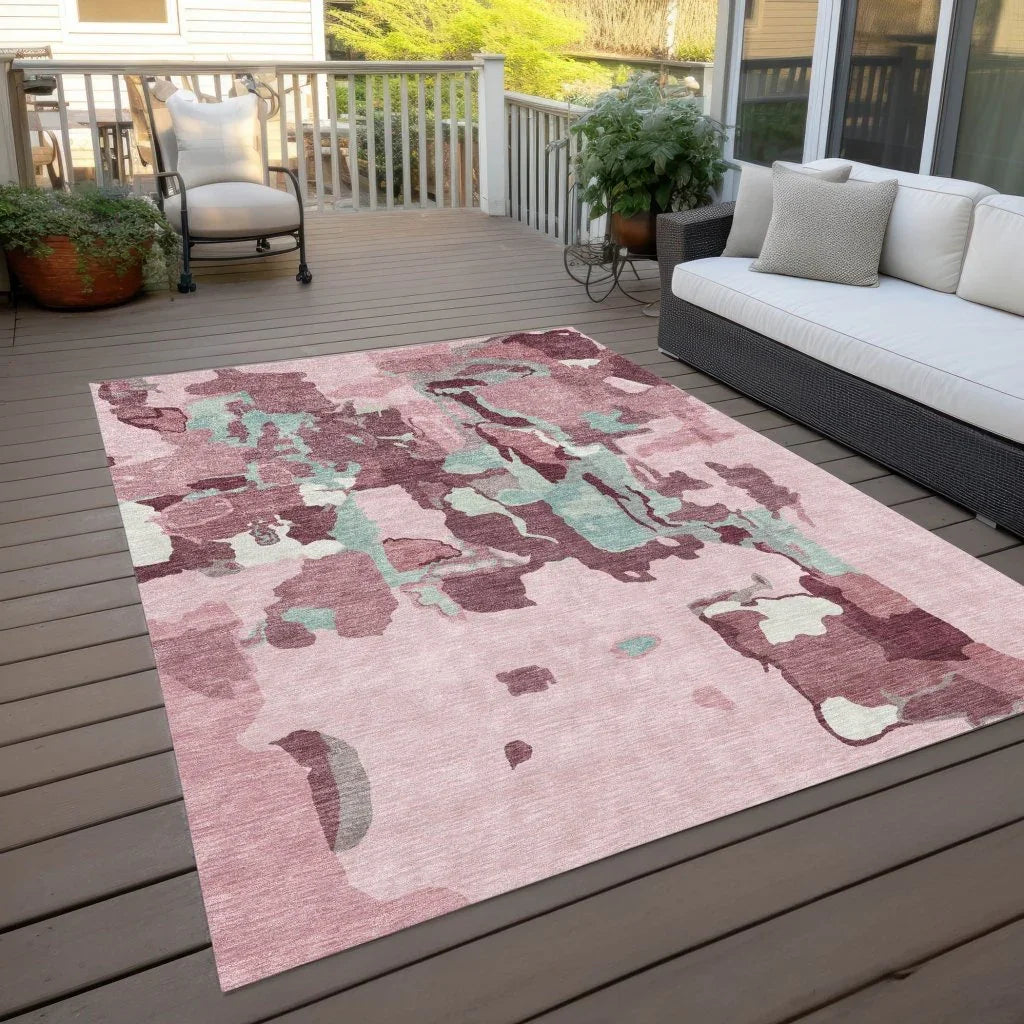 Mysa Pink Washable Indoor-Outdoor Rug-Outdoor Rugs-LOOMLAN Rugs-LOOMLAN