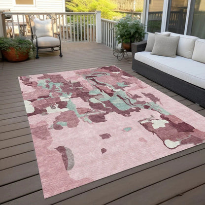 Mysa Pink Washable Indoor-Outdoor Rug-Outdoor Rugs-LOOMLAN Rugs-LOOMLAN