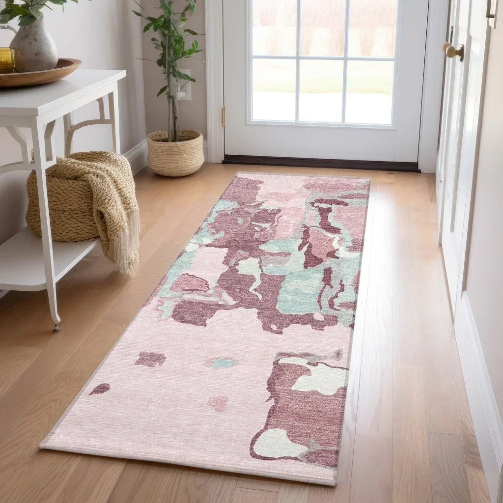 Mysa Pink Washable Indoor-Outdoor Rug-Outdoor Rugs-LOOMLAN Rugs-LOOMLAN