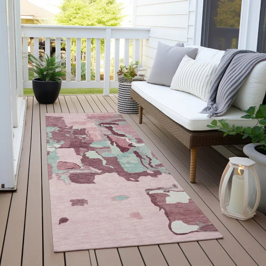 Mysa Pink Washable Indoor-Outdoor Rug-Outdoor Rugs-LOOMLAN Rugs-LOOMLAN